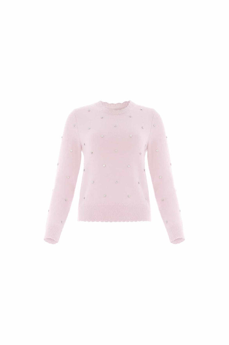 Embellished Short Jumper – Pink | Needle & Thread
