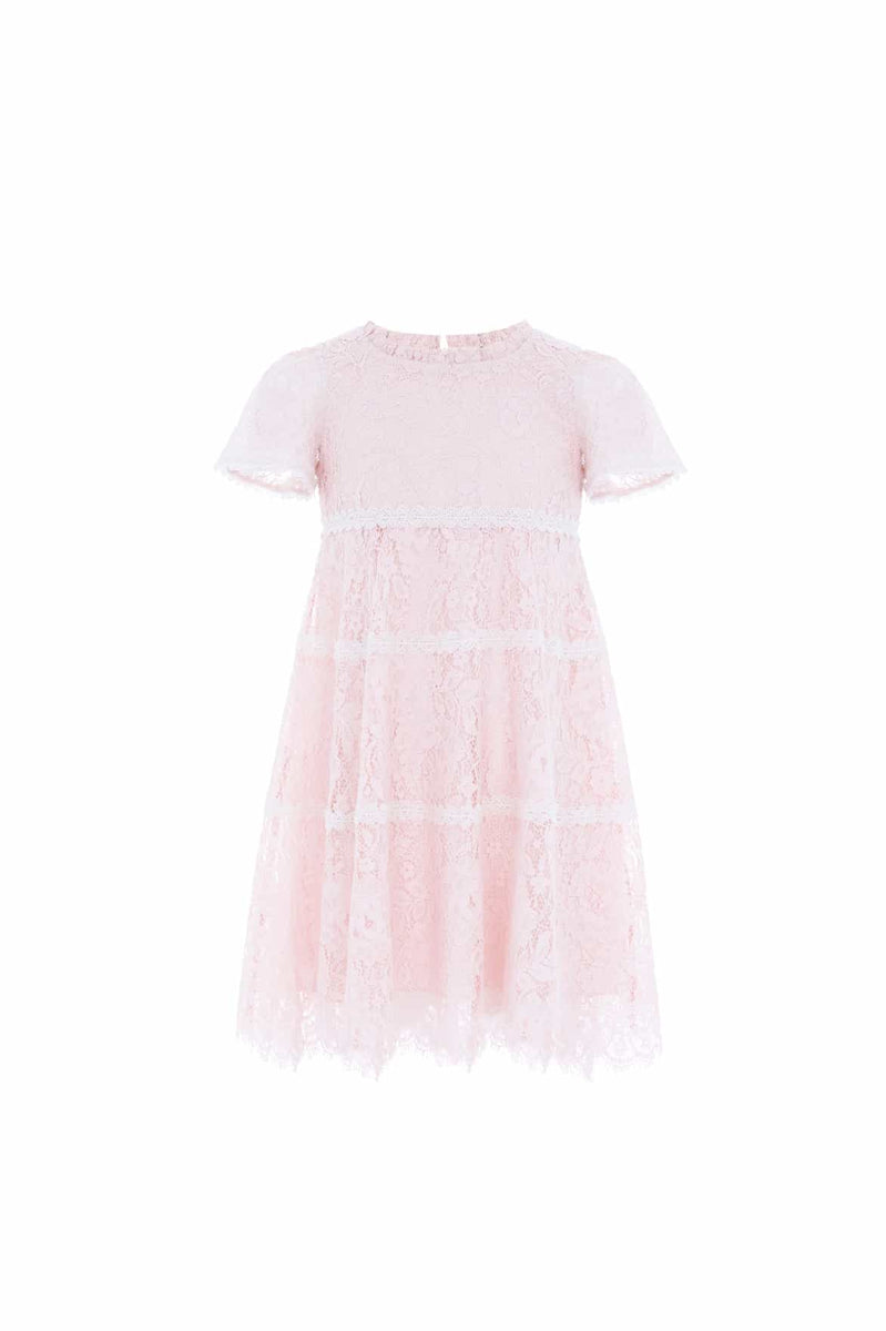 Lace Primrose Kids Dress – Pink | Needle & Thread
