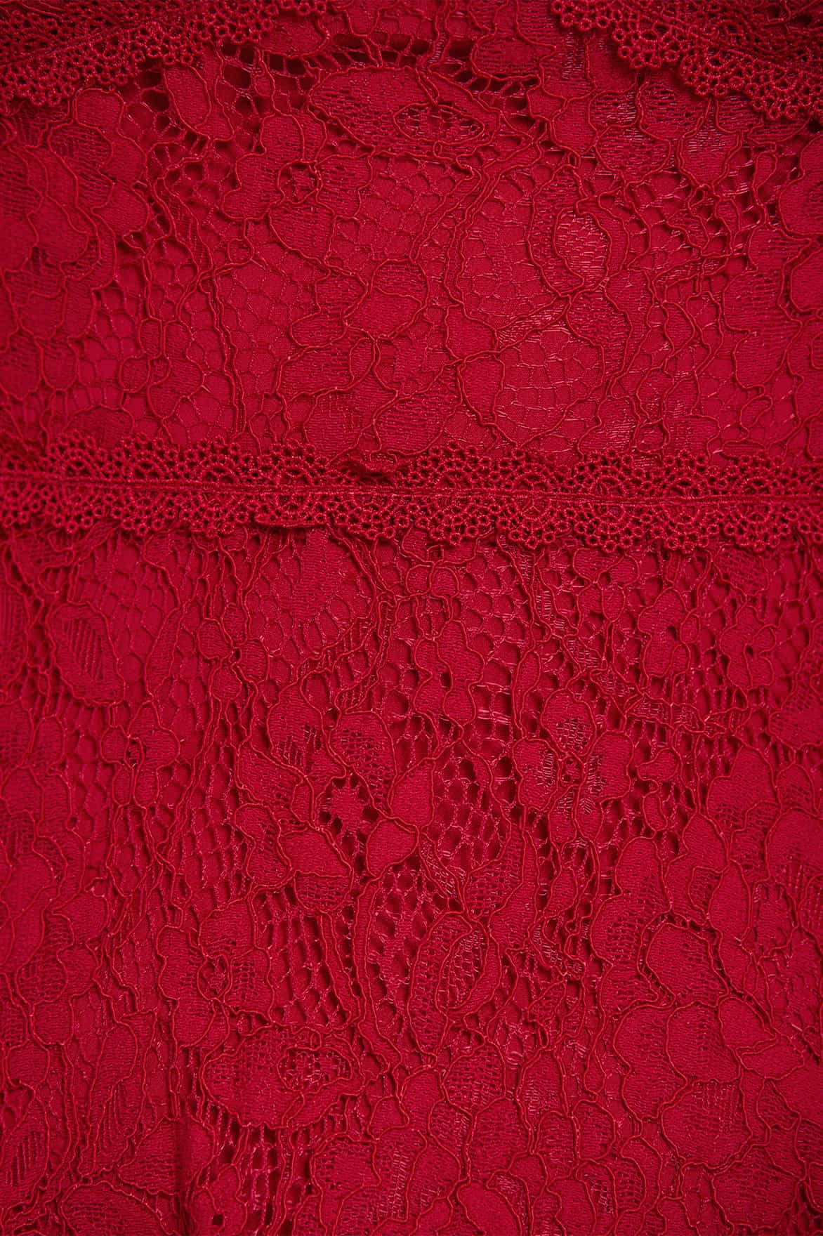 Lace Primrose Micro Mini Dress – Red | Needle & Thread