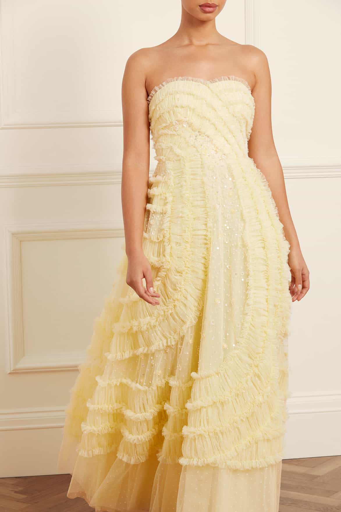 Needle and 2025 thread yellow dress