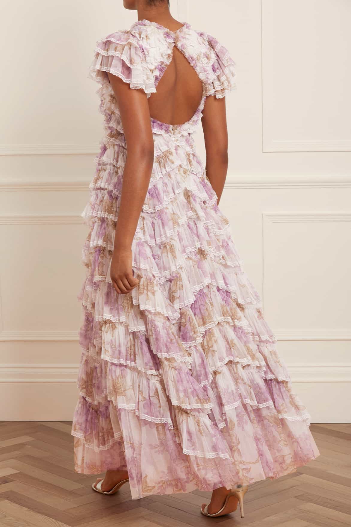 Wisteria Ruffle Lace Gown – Multi