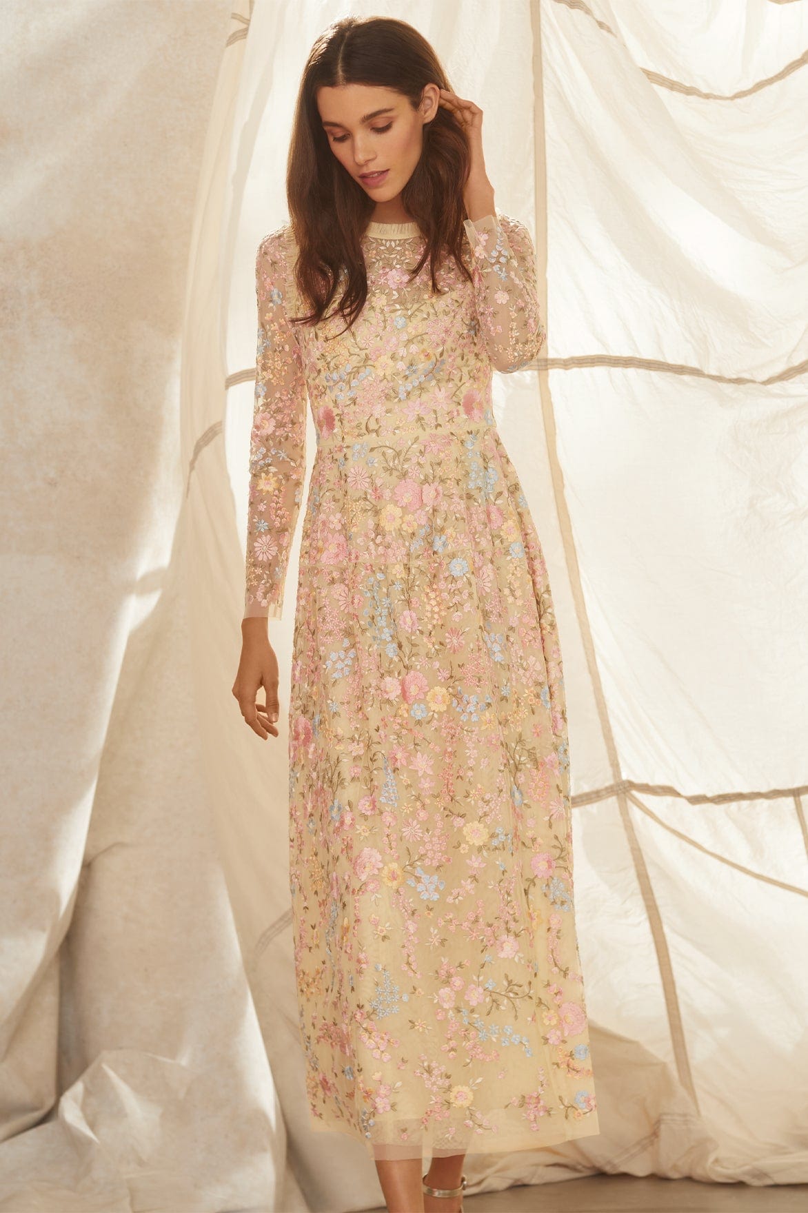 Secret Garden Long Sleeve Ankle Gown